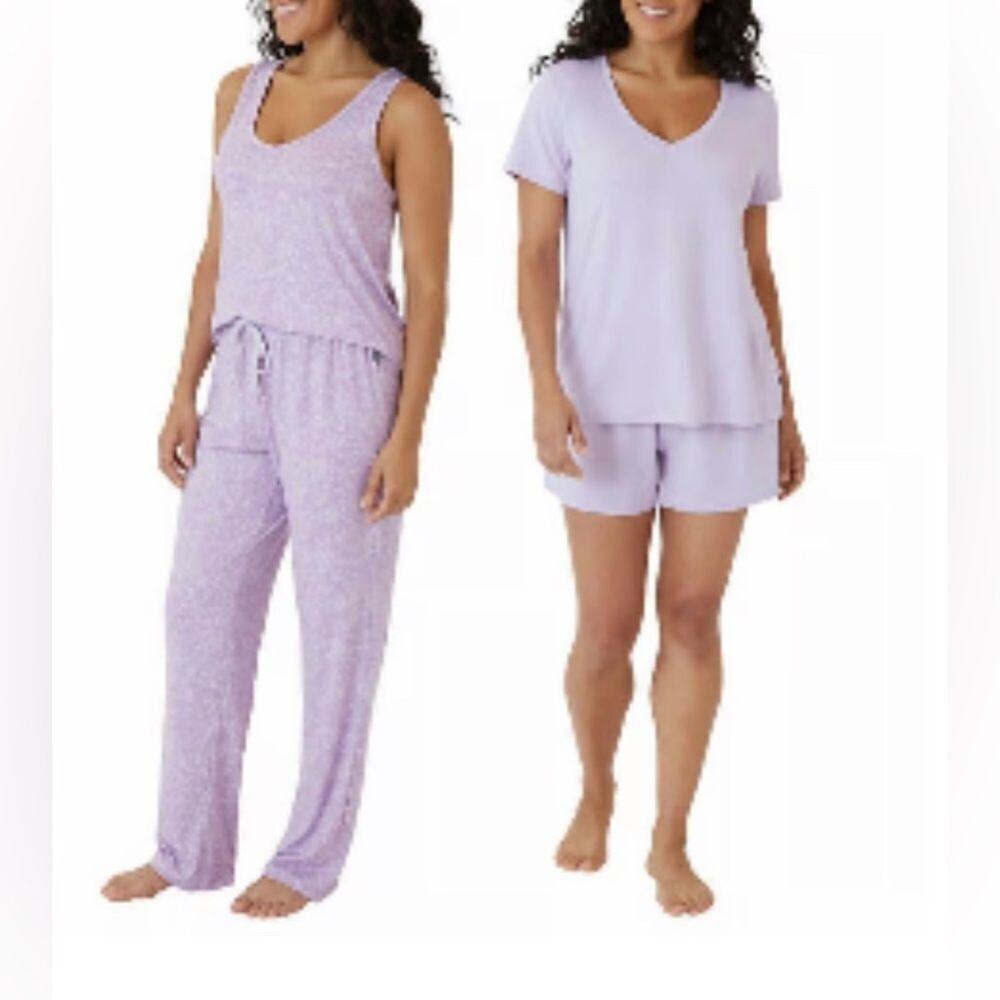 Eddie Bauer Women's Stretch Breathable 4 Piece Sleep Set/Pajamas Orchid Size S